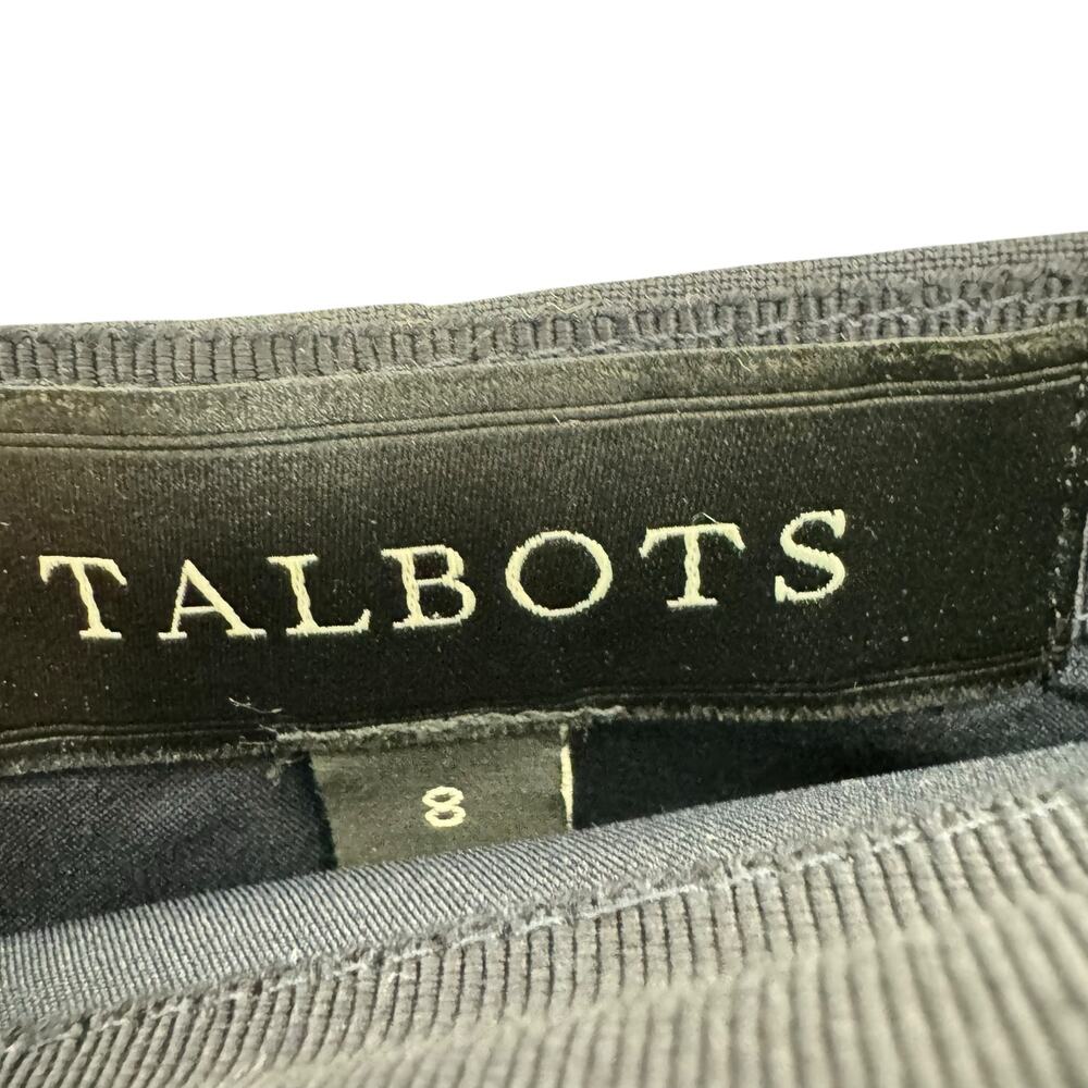 Talbots Navy Blue Wool Blend‎ Pleated Lined Fitted Short Business Skirt Size 8 - Picture 5 of 6